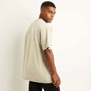 เสื้อยืดคอตตอนออร์แกนิคขายส่ง พิมพ์โลโก้ได้ตามสั่ง ทรงหลวมไหล่ตก เสื้อยืดเปล่าแบบฟอกสี เสื้อยืดผู้ชาย - Product Image 2