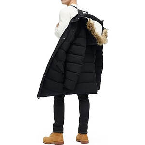 Veste d'hiver pour homme, extra longue, en polaire, matelassée, avec capuche, parka, chaude, résistante à l'eau, isolée, pour temps froid, à plusieurs couches - Product Image 6