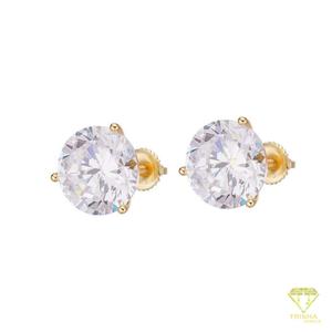Boucles d'oreilles élégantes en argent sterling 925 avec diamant solitaire en moissanite, bijoux intemporels de luxe pour femmes - Product Image 3