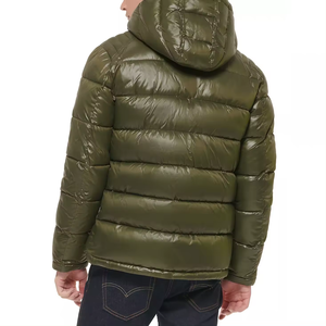 Customized Casual Men's Winter Outdoor <b>Coats</b> New Fashion Thickened Waterproof Windproof Glossy Solid Color Zipper Front Hooded - Product Image 4