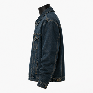 Veste en jean personnalisée pour homme, denim foncé, style vintage, veste en jean trucker, fabricant OEM ODM - Product Image 5