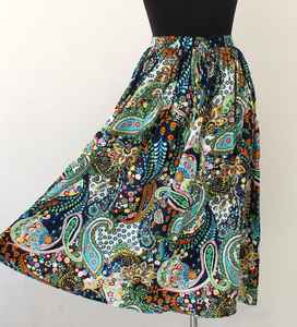 Jupe imprimée au bloc, faite à la main, en coton, jupe traditionnelle imprimée au bloc, jupe d'été imprimée pour femme, cadeau pour elle - Product Image 4