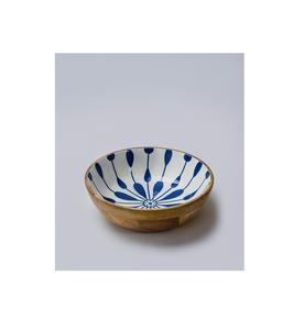 Gorgeous Wooden <b>Bowl</b> With <b>Enamel</b> Design Premium Quality Serving Ware For Luxury Kitchen Presentation - Product Image 1