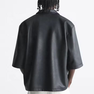 Top Ranking Men's Leather <b>Shirts</b> New Design Low Price Satin Knitted Embroidered Casual - Product Image 2