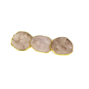 Offre Spéciale – Sous-verre rond en quartz fumé de haute qualité, en pierre précieuse, pour table, boissons et support à café à domicile - Product Image 2