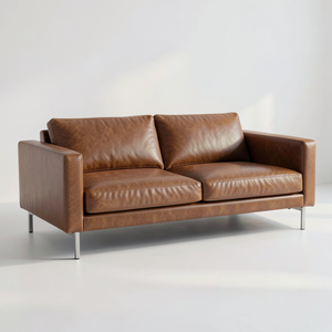 Sofá de Cuero Genuino que Ofrece Asientos Cómodos para Sala de Estar, Muebles para Apartamentos, Salas de Espera, Interiores de Espacios Pequeños - Product Image 3