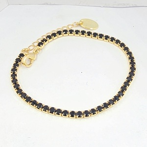 Competitive OEM Factory Jewelry Manufacturer 2.5MM <b>White</b> Black Green CZ 14K Gold Rhodium Plated 4 Layers Plated Brass Gift - Product Image 2