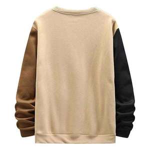 Men's Color Blocking Crew Neck Pullover Sweatshirt Oversized Regular Fit Knitted Casual Autumn Style - Product Image 3
