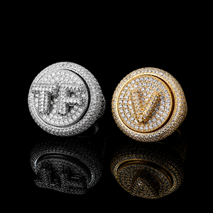 New Arrival Letter Hip Hop Man's Made <b>Ring</b> Moissanite Diamond Custom New Design Gold Plated Full <b>Iced</b> Beautiful Unisex <b>Ring</b> - Product Image 1