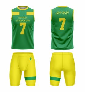 Maillots de football 7v7 personnalisés imprimés par transfert thermique de haute qualité, tenues de compression respirantes sans manches ajustables pour le flag football 7x7 - Product Image 1