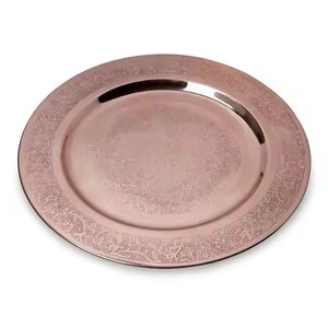 Assiette de service décorative en cuivre pour banquets et célébrations - Product Image 2