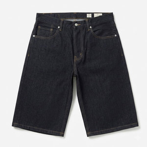 Jean short décontracté pour homme en coton tricoté 100% lavé, coupe ample, respirant, taille mi-haute, jambe droite, cinq poches, idéal pour la marche en extérieur - Product Image 1