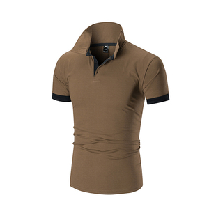 Polo slim fit pour homme, manches courtes, extensible, décontracté, avec col et poignets contrastés, chemise de golf tendance pour l'été - Product Image 4