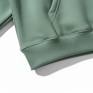 เสื้อสเวตเชิ้ตมีฮู้ดสีเขียวแบบยูนิเซ็กซ์และกางเกงวอร์มขายาวสีพื้นลำลองสำหรับฤดูใบไม้ร่วง ผ้าฝ้าย 100% ทรงหลวม - Product Image 4