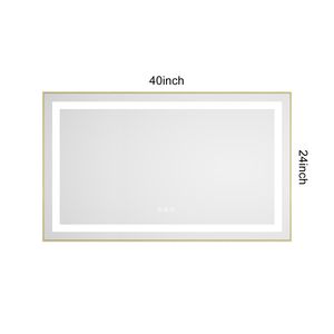 Specchio LED da Bagno 40 X 24 Pollici con Illuminazione Frontale e Posteriore, Montaggio a Parete, Cornice in Alluminio, Antiappannamento, Memoria, 3 Anni di Garanzia - Product Image 6