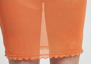 Mono largo de malla transparente para mujer, con cuello alto, manga corta, cintura alta, transpirable, sexy y transparente. - Product Image 5