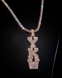 Colgante de Lujo IGI con Letra Inicial Personalizada, Moissanita VVS, Plata de Ley 925, Bañado en Oro Rosa, Estilo Hip Hop - Product Image 5