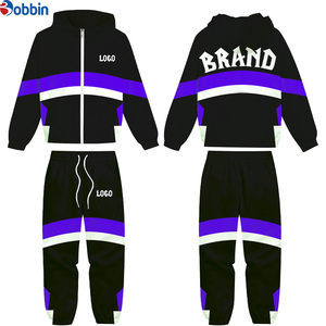 Ensemble de survêtement coupe-vent tendance pour homme : veste zippée et pantalon, patchwork color block personnalisé - Product Image 6