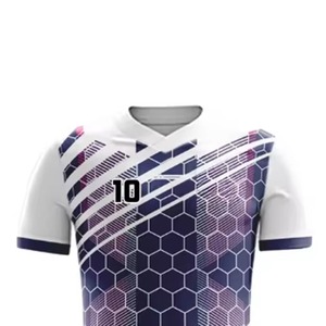 เสื้อฟุตบอลแบบยูนิเซ็กซ์สำหรับผู้ใหญ่ คอวี แขนสั้น ผ้าตาข่าย/โพลีเอสเตอร์ แห้งเร็ว พิมพ์ลายแบบซับลิเมชั่น สำหรับฤดูร้อน - Product Image 5