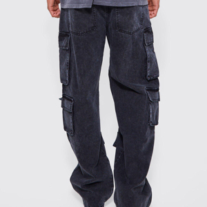 Pantalones Vaqueros Cargo de Mezclilla para Hombre de Alta Calidad, con Logotipo Personalizado, Moda Urbana para Invierno y Verano, Azul, Corte Slim, OEM - Product Image 2