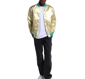 Haute qualité hommes soie Satin Polyester Varsity Baseball veste personnalisé Satin nouveauté collège sport Bomber veste soie Varsity - Product Image 6