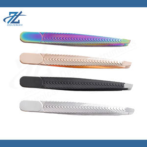 Nouvelle Arrivée Pince à Épiler Professionnelle en Acier Inoxydable à Pointe Inclinée, Poignées Antidérapantes, Design Moderne et Personnalisé pour Barbe - Product Image 4