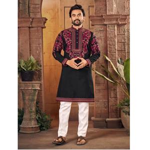 Conjunto de Kurta y Pijama de Lujo para Hombre, Calidad de Exportación, Diseño Artesanal, Traje Étnico para Recepciones y Eventos, en Venta - Product Image 1