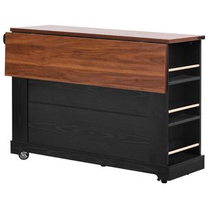 K K 53 Isola da Cucina Stile Fattoria con Carrello Scorrevole, Due Ante in Vetro Temperato e Presa di Corrente - Product Image 6