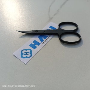 Custom Black Curved Steel Sharp Cuticle Embroidery Scissors Suppliers Wholesale Threading Professional Nail Shears Manufacturer - Product Image 4