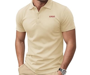 Polos de hombre de manga corta, camisetas de piqué de algodón suave, 3 botones, corte clásico, camisetas de golf informales de alto rendimiento disponibles. - Product Image 4