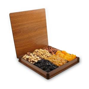 Boîte à fruits secs en bois et acrylique multi-sections faite à la main, organisateur de rangement décoratif, cadeau - Product Image 4