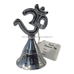 Campana de Mano Decorativa de Latón OM, Campana Ritual Tradicional de Metal para el Hogar, Meditación, Yoga, Regalo Espiritual - Product Image 3