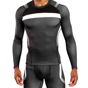 OEM Custom Breathable Eco-Friendly Anti-Bacterial Quick Dry Rash Guard <b>for</b> <b>Men</b> Spandex UPF50 Surf Diving <b>Compression</b> Rash Guard - Product Image 1