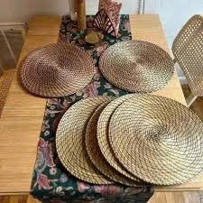 Round Woven Seagrass Placemat Natural Fiber <b>Table</b> <b>Mat</b> for Home Restaurant Hotel Decor - Product Image 6
