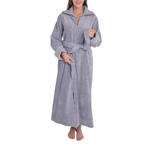 Peignoir unisexe de luxe thermique grande taille 100 % coton à manches longues, robe douce de haute qualité pour la détente et le bain, meilleur prix de gros - Product Image 3