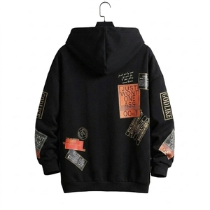 Custom Oversized Black Fleece Pullover <b>Hoodie</b> with for | Premium Cotton Eco-Friendly Winter Streetwear for Men & Women - Product Image 2