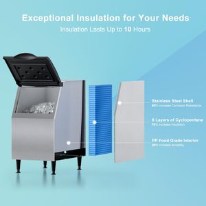 Máquina comercial para hacer hielo, 500 lb/24H con depósito de almacenamiento de 350 lb, hielo listo en 8-15 minutos - Product Image 4