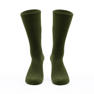 Chaussettes mi-mollet vert olive en coton 100% respirant, tricotées, couleur unie, pour usage quotidien, épaisseur standard, pour homme - Prix de gros - Product Image 3