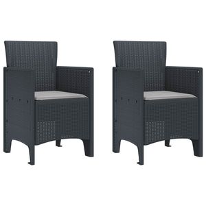 Ensemble de 2 chaises de jardin anthracite 20,87 x 19,29 x 33,46 pouces – Mobilier d'extérieur élégant - Product Image 1