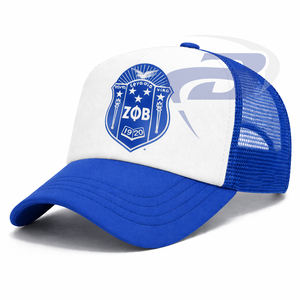 Gorra Trucker con Impresión 3D de la Hermandad Zeta Phi Beta ZPB - Diseño Verde y Rosa de Primera Calidad, Gorra Trucker de la Hermandad ZPB - Product Image 3