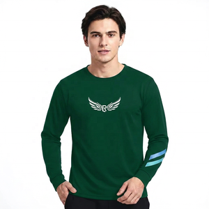 <b>Men's</b> Black <b>Long</b> <b>Sleeve</b> Crew Neck Jersey With <b>White</b> Logo And Blue On <b>Sleeve</b> Moisture Wicking Polyester - Product Image 4