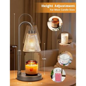 Lámpara Calentadora de Velas Gris Regulable con Temporizador, Calentador de Cera Ajustable en Altura, Regalo de Cumpleaños, Velas en Tarro - Product Image 4