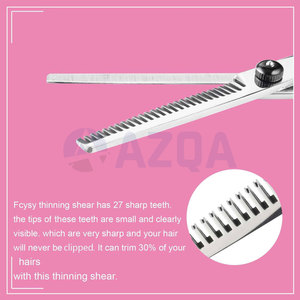 Ensemble de 7 ciseaux professionnels pour la coupe et l'amincissement des cheveux, avec peignes et étui en cuir PU, pour usage en salon - Product Image 5