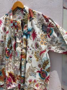 Peignoir en coton floral bohème pour femme, léger, style kimono, imprimé turc, vêtement de détente, robe de chambre, paréo de plage - Product Image 6