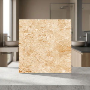 Azulejos de Porcelana Pulida para Piso, Estilo Mármol Crema Glamour, 600x600mm, Mate, Tipo Ladrillo Refractario, Adhesivo para Azulejos de Piscina - Product Image 1