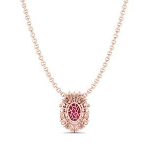 REYES New Arrival 925 Sterling <b>Silver</b> Oval Cut 11.67 Carat Ruby Gemstone <b>Necklaces</b> GRA Certified Moissanites Fine Jewelry - Product Image 4