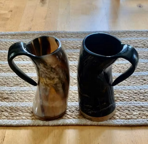 Corne à boire Viking naturelle finie à la main Tasses à bière eau Corne de buffle - Product Image 2