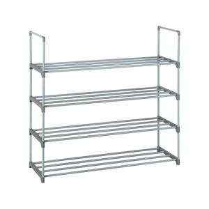 Scarpiera a 4 livelli, set da 2, grigio, in MDF, per camera da letto, ingresso, corridoio, armadio, organizer - Product Image 1