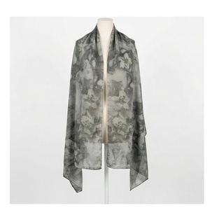 Pañuelo Largo de Seda para Mujer, Estampado Floral, Elegante, Multifuncional, Accesorio de Moda para Todas las Temporadas - Product Image 1