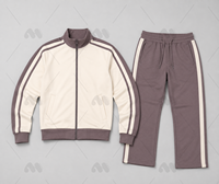 Ensemble de survêtement unisexe personnalisé respirant en polyester/coton épais 220g pour l'automne – Hoodie zippé oversize et pantalon de survêtement à jambes larges